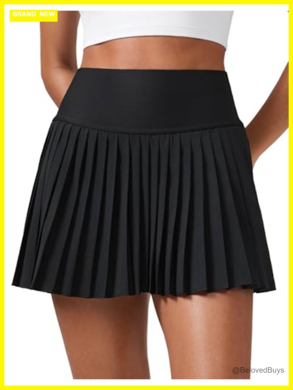 High Waisted Pleated Tennis Skirt with Built-in Shorts